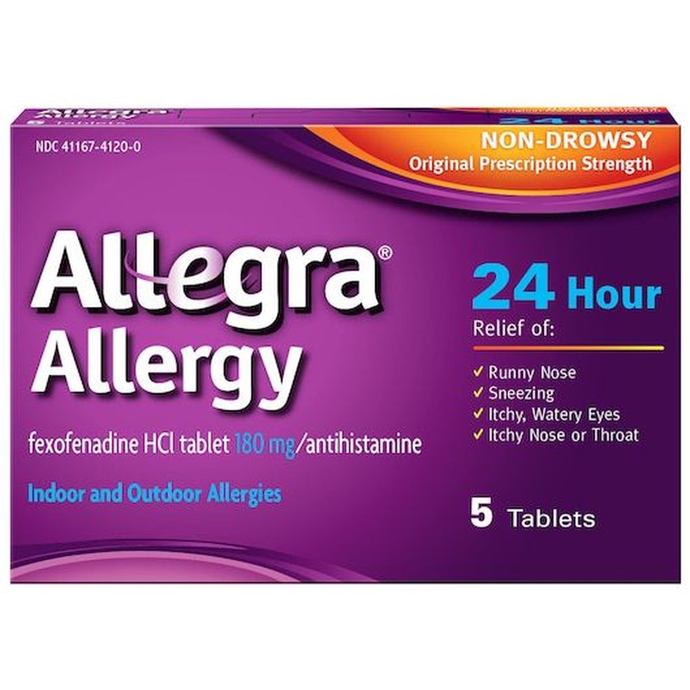 Allegra 24 Hour Allergy Tablet - 5 per pack -- 24 packs per case