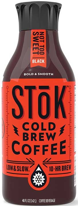 Stok Not Too Sweet Black Cold Brew Coffee, 48 Fluid Ounce -- 6 per case