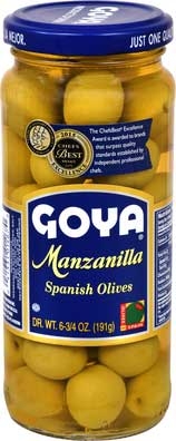 Goya Manzanilla Spanish Olive, 6.75 Ounce -- 24 per case.
