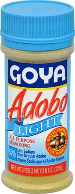 Goya Light Adobo Seasoning with Pepper - 8 oz. jar, 24 per case