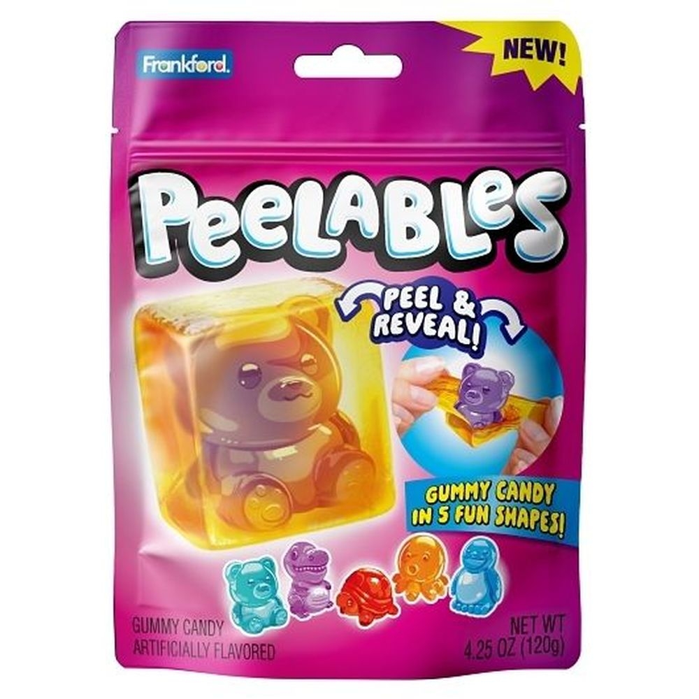 Frankford Peelables Assorted Animals Gummy Candy, 4.25 Ounce Bag -- 9 per case