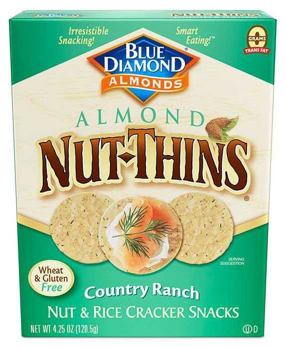 Nut Thins Blue Diamond Country Ranch Cracker, 4.25 Ounce -- 12 per case