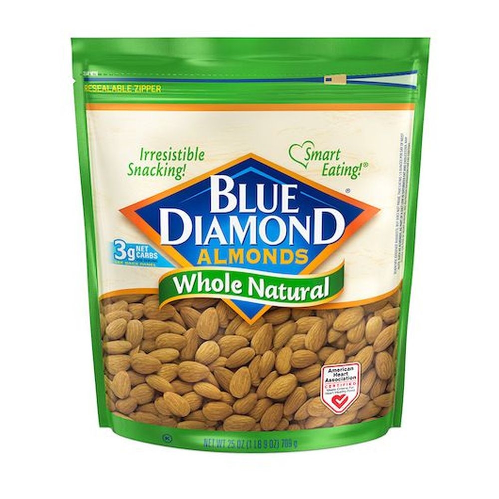 Blue Diamond Whole Natural Almonds, 25 Ounce -- 6 per case