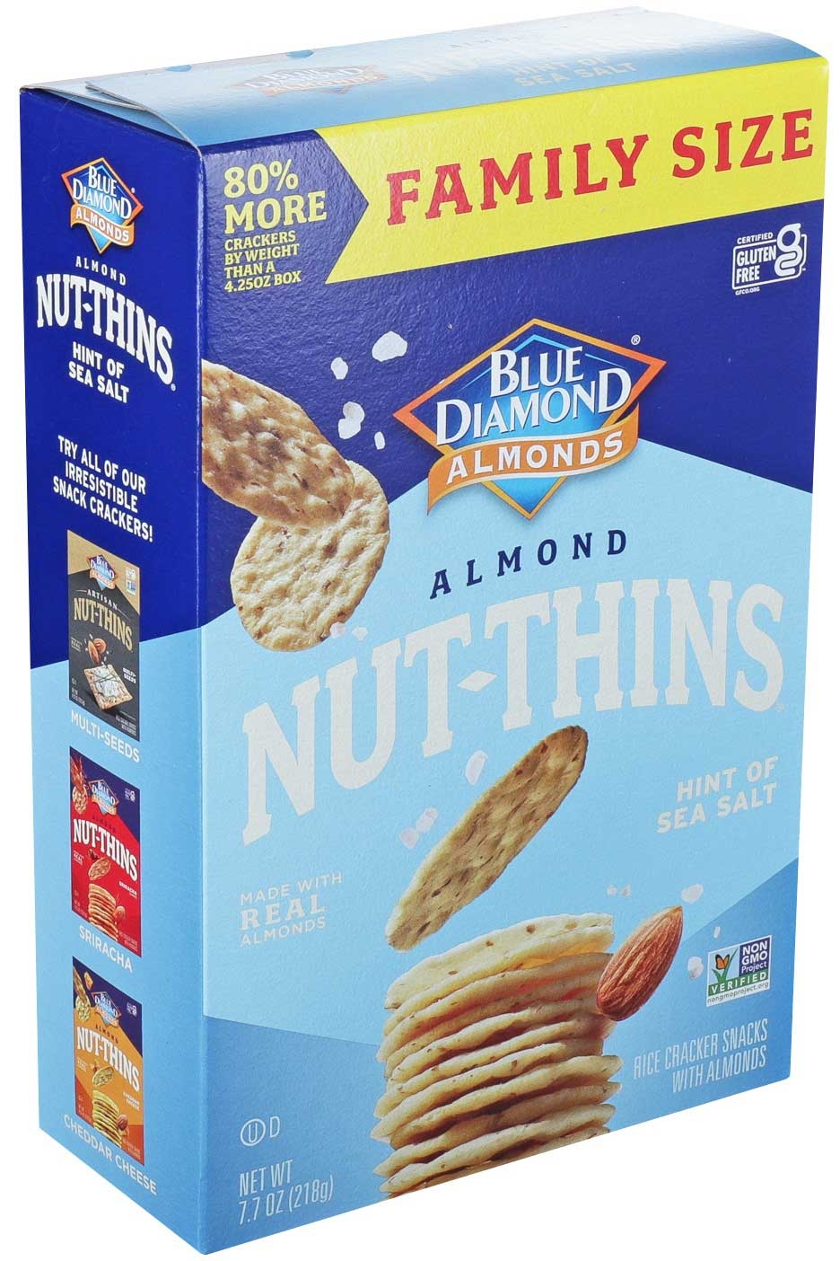 Nut Thins Hint of Sea Salt Rice Cracker with Almonds, 7.7 Ounce -- 6 per case