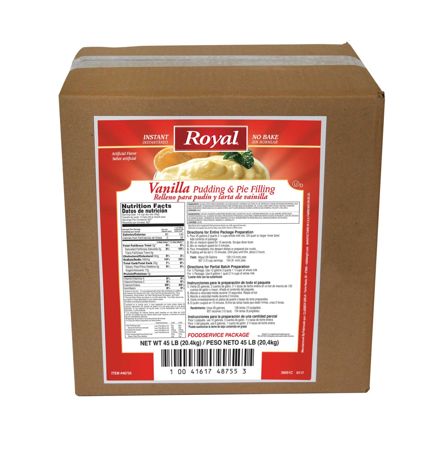 Royal Instant Vanilla Pudding Mix, 45 Pound.