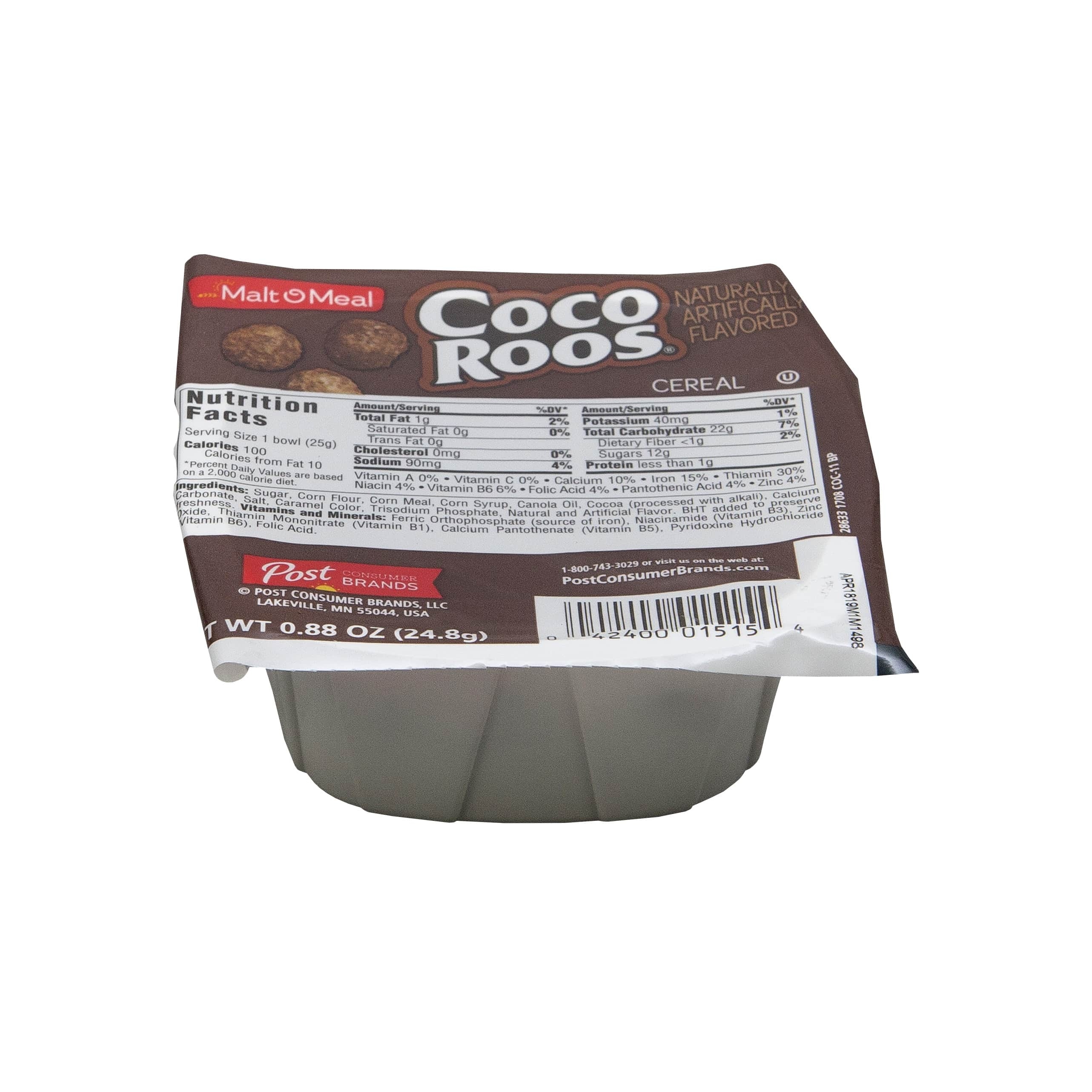 Malt-O-Meal Coco-Roos Cereal, Single Serve Bowl, 0.875 Ounce -- 96 per case.