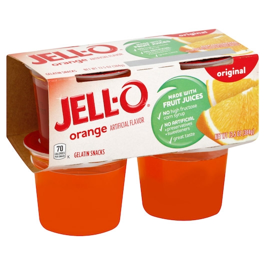 Jello Ready To Eat Orange Gelatin Snacks, 13.5 Ounce -- 6 per case.