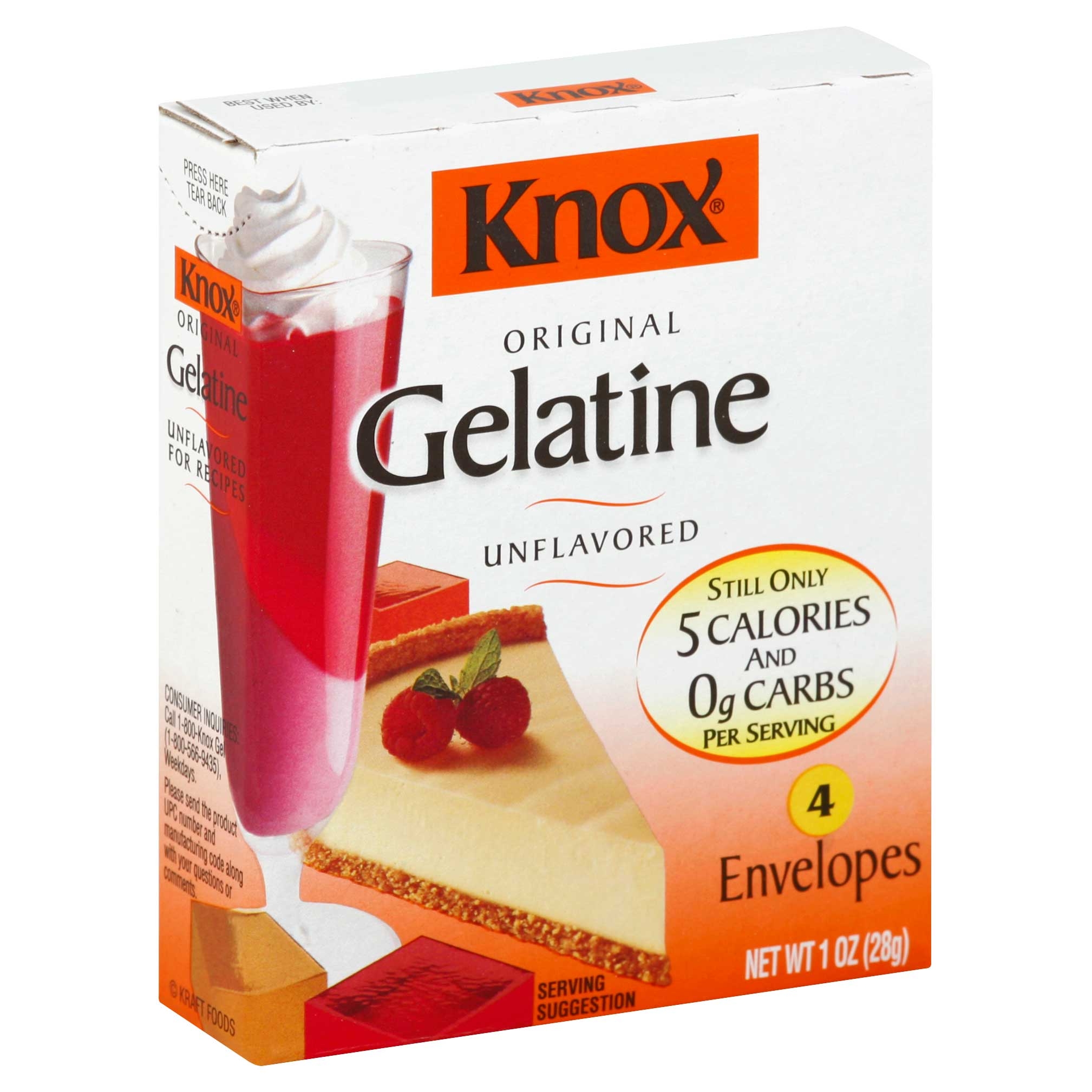 Knox Unflavored Gelatin, 1 Ounce -- 48 per case.