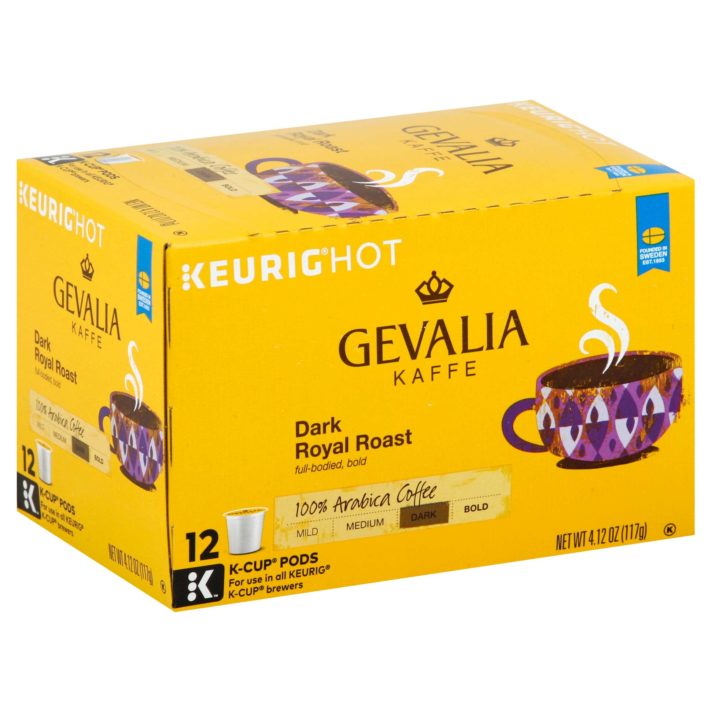 Gevalia Dark Roast Royal Coffee, 4.12 Ounce -- 6 per case.