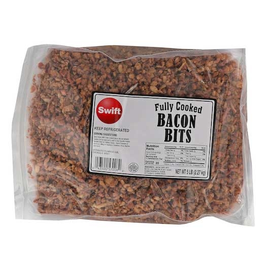 Swift Ready To Serve 1/4 inch Fully Cooked Bacon Bits, 5 Pound -- 2 per case