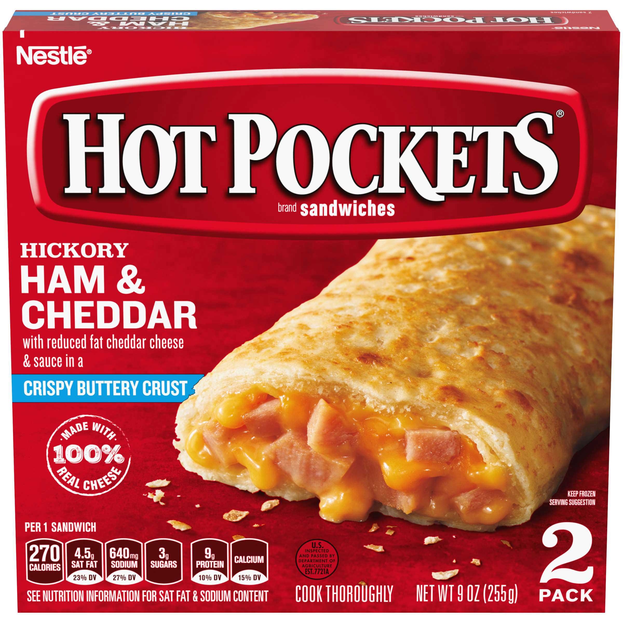 Nestle Hot Pockets Ham and Cheese Stuffed Sandwich, 9 Ounce -- 8 per case.