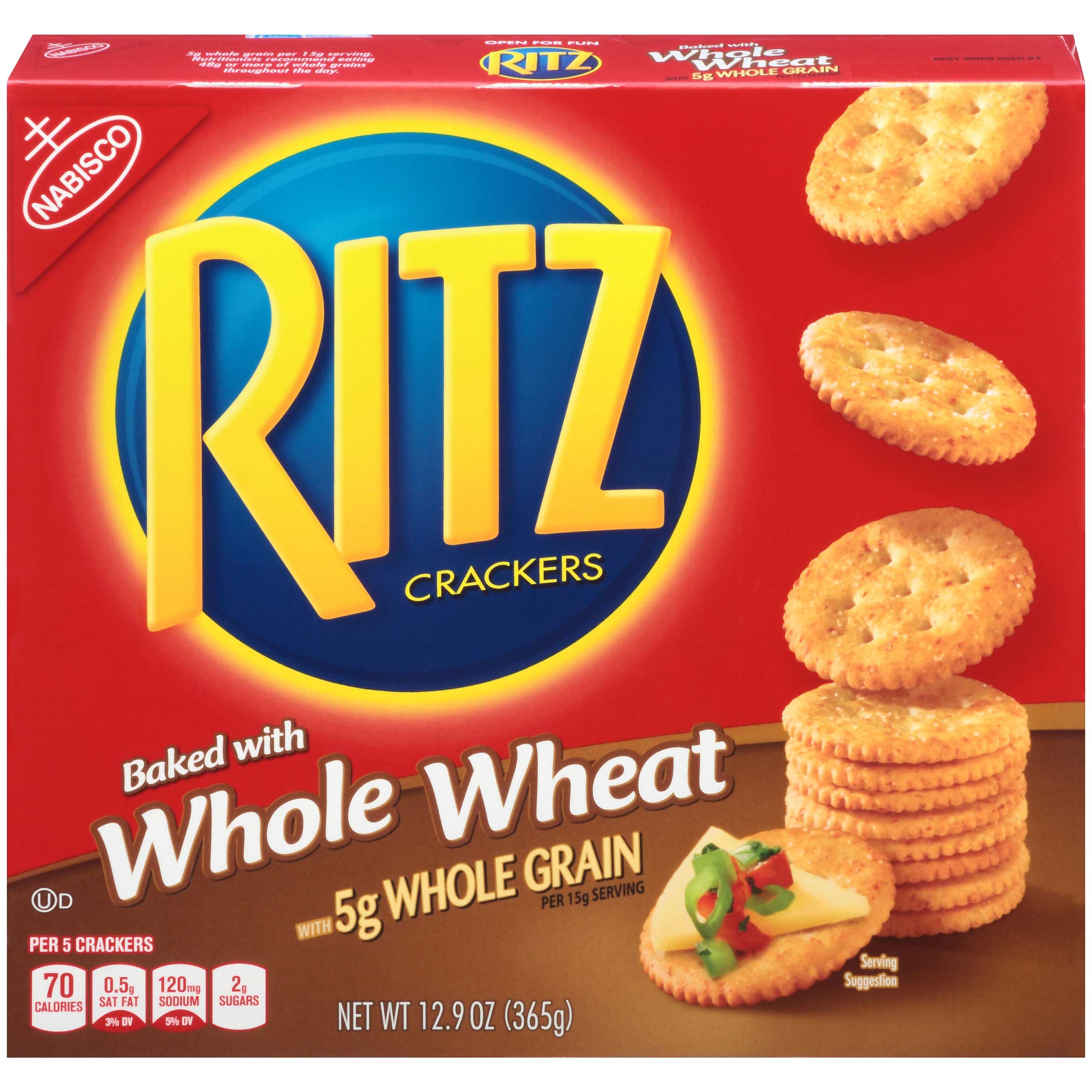 Nabisco Ritz Whole Wheat Cracker, 12.9 Ounce -- 12 per case.