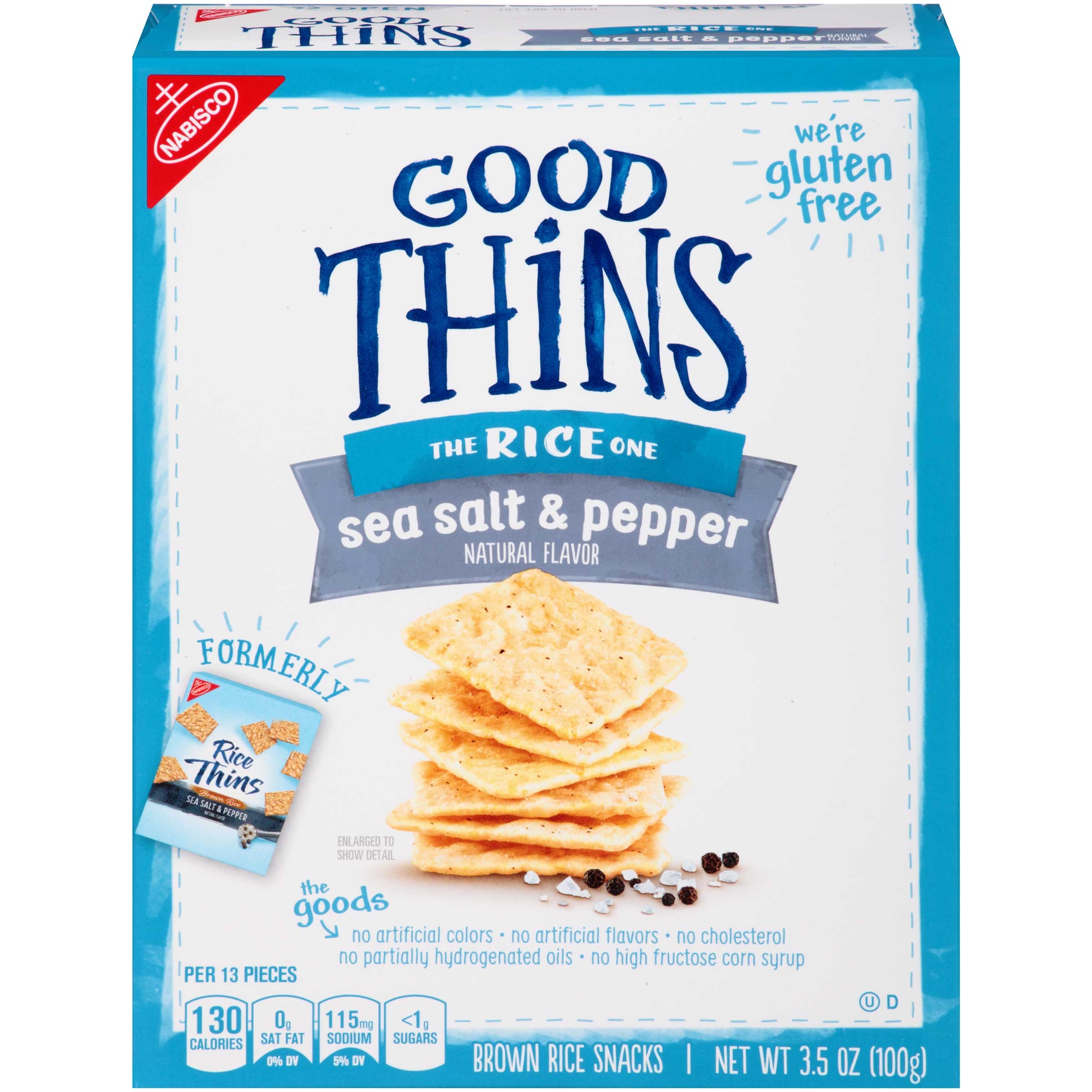 Good Thins Sea Salt and Pepper Brown Rice Cracker, 3.5 Ounce -- 12 per case.