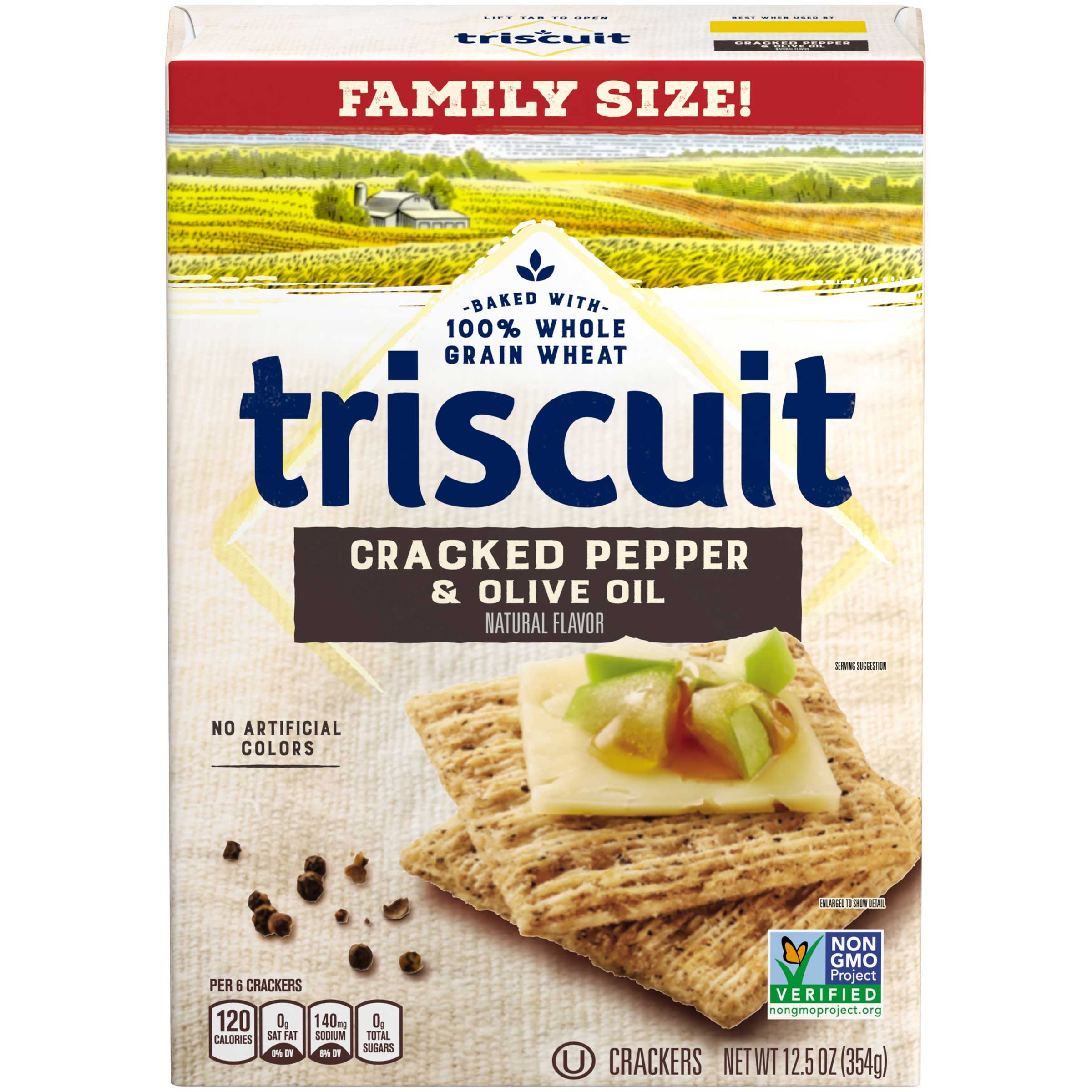 Triscuit Cracked Pepper and Olive Oil Cracker, 12.5 Ounce -- 6 per case.