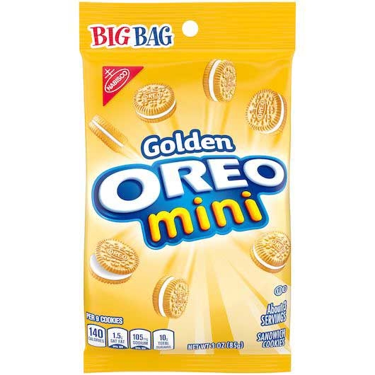 Nabisco Golden Oreo Mini Sandwich Cookies, 3 Ounce -- 12 per case