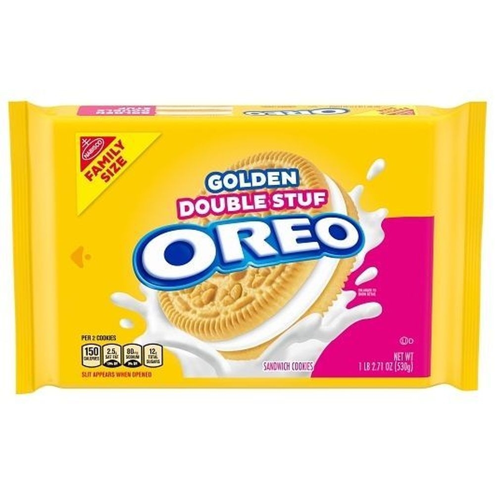 Golden Oreo Double Stuf Sandwich Cookies, 18.71 Ounce -- 12 per case