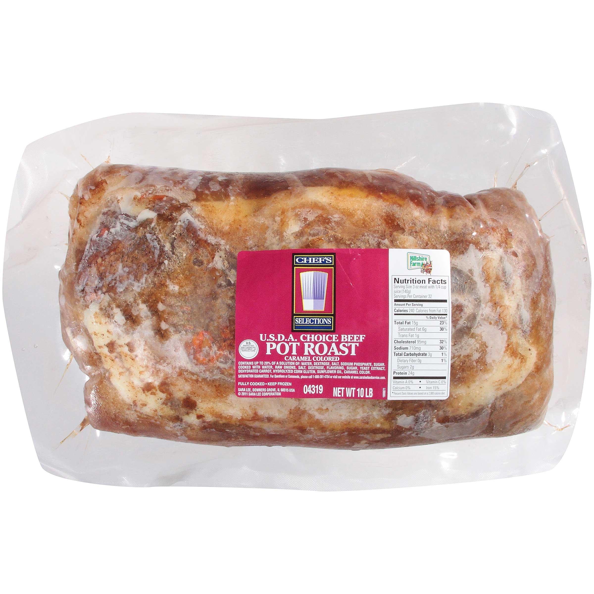 Hillshire Farms Fully Cooked Pot Roasted Beef, 10 Pound.