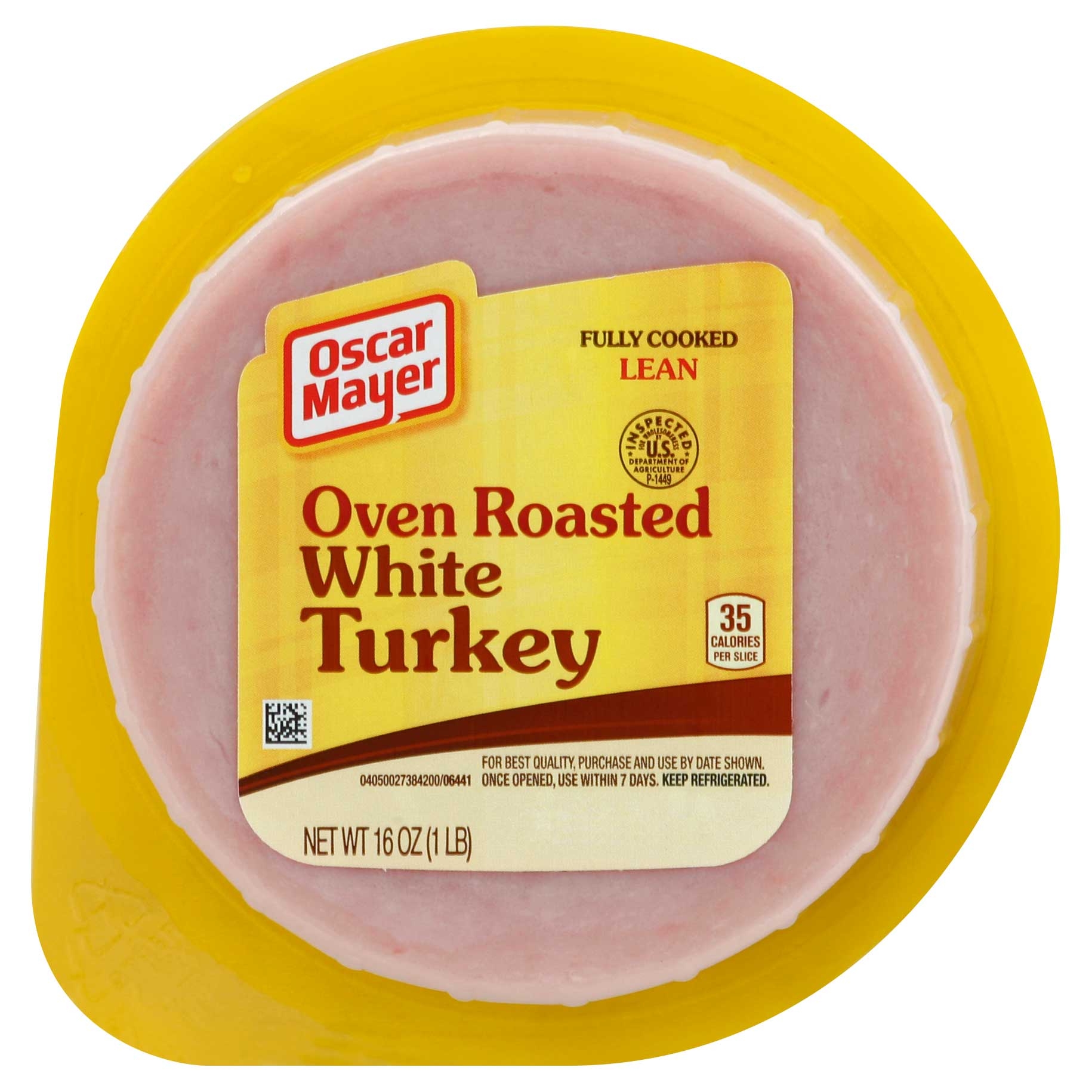 Kraft Oscar Mayer Oven Roasted White Turkey, 16 Ounce -- 12 per case.