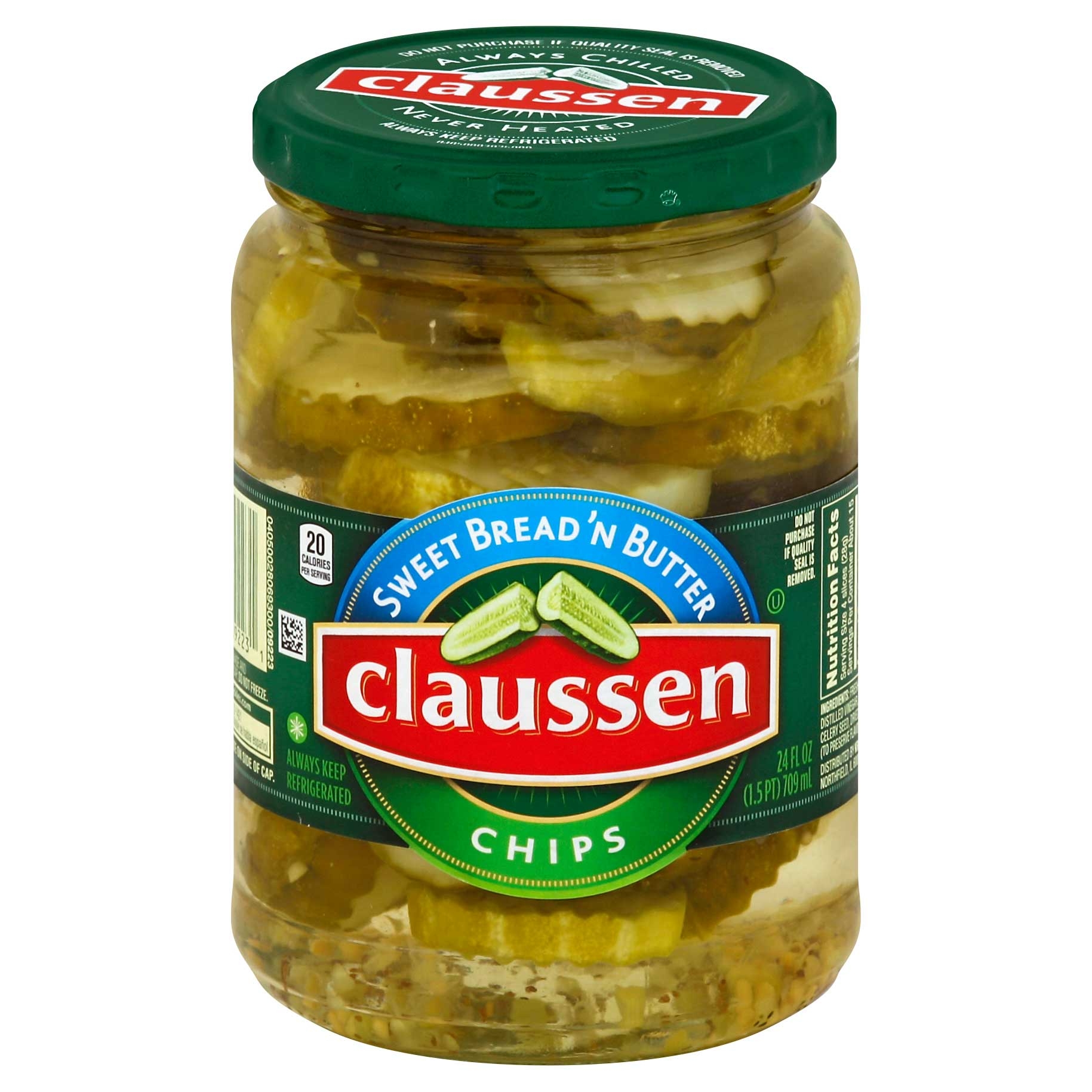 Claussen Sweet Bread N Butter Sandwich Slices Pickle, 24 Fluid Ounce -- 12 per case