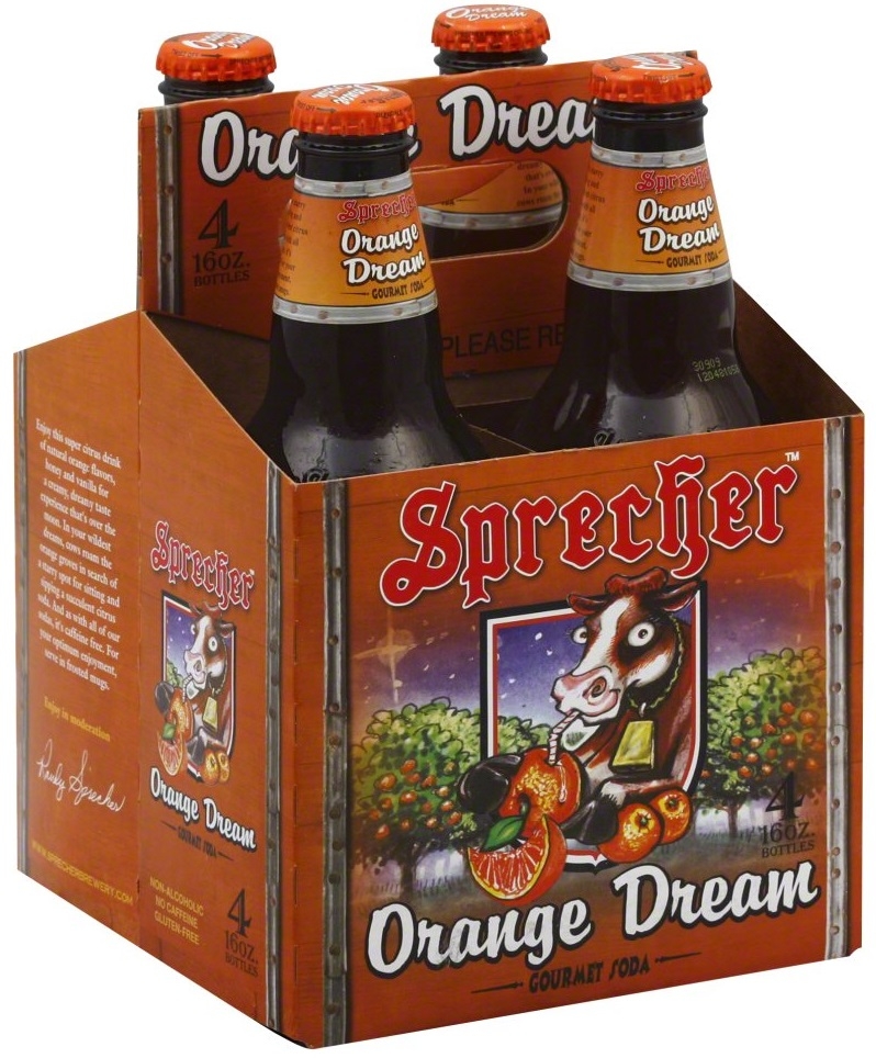 Sprecher Orange Dream Soda, 64 Fluid Ounce -- 6 per case