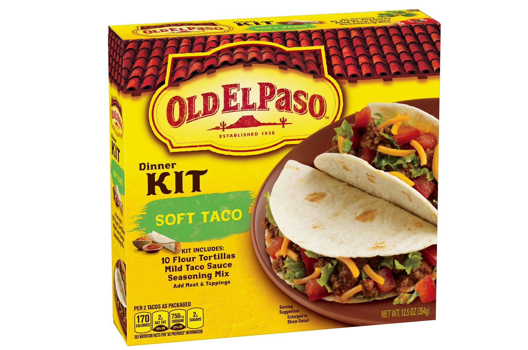 Old El Paso Soft Taco Dinner Kit, 12.5 Ounce -- 12 per case.