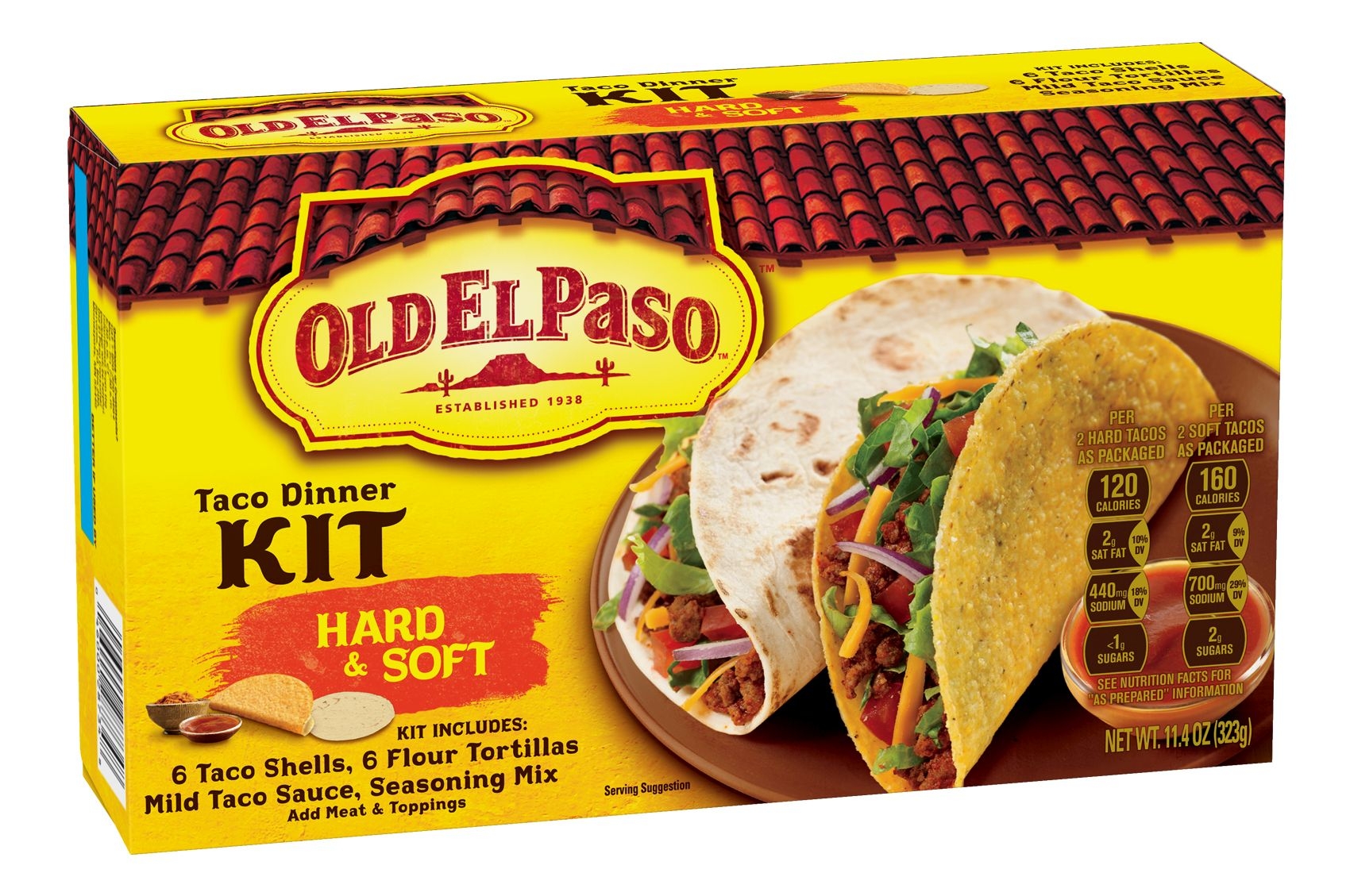 Old El Paso Hard and Soft Taco Dinner Kit, 11.4 Ounce -- 12 per case.