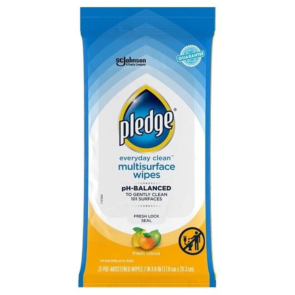 Pledge Multi-Surface Wipes, 25 count - 12 per case