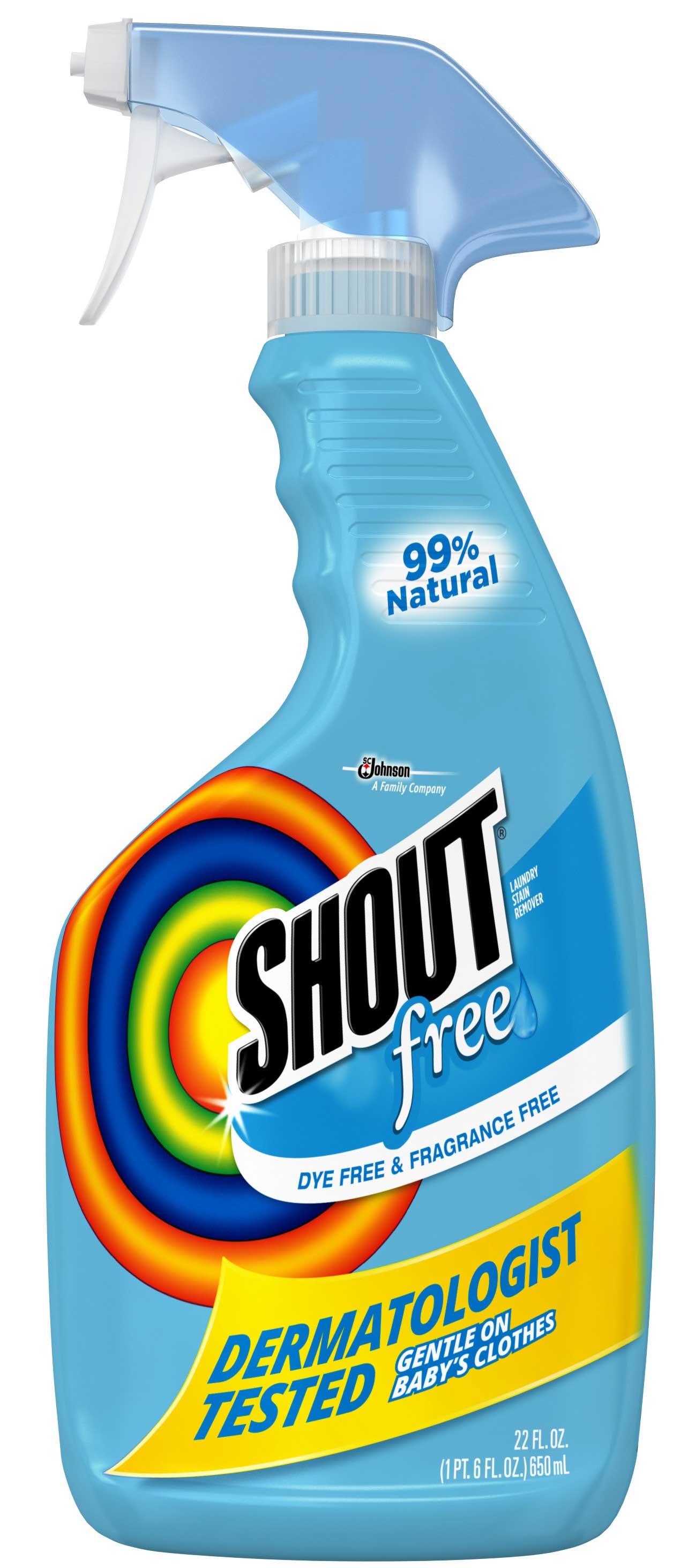 Shout Free Dye Free Fragrance Free Laundry Stain Remover, 22 Fluid Ounce -- 8 per case.