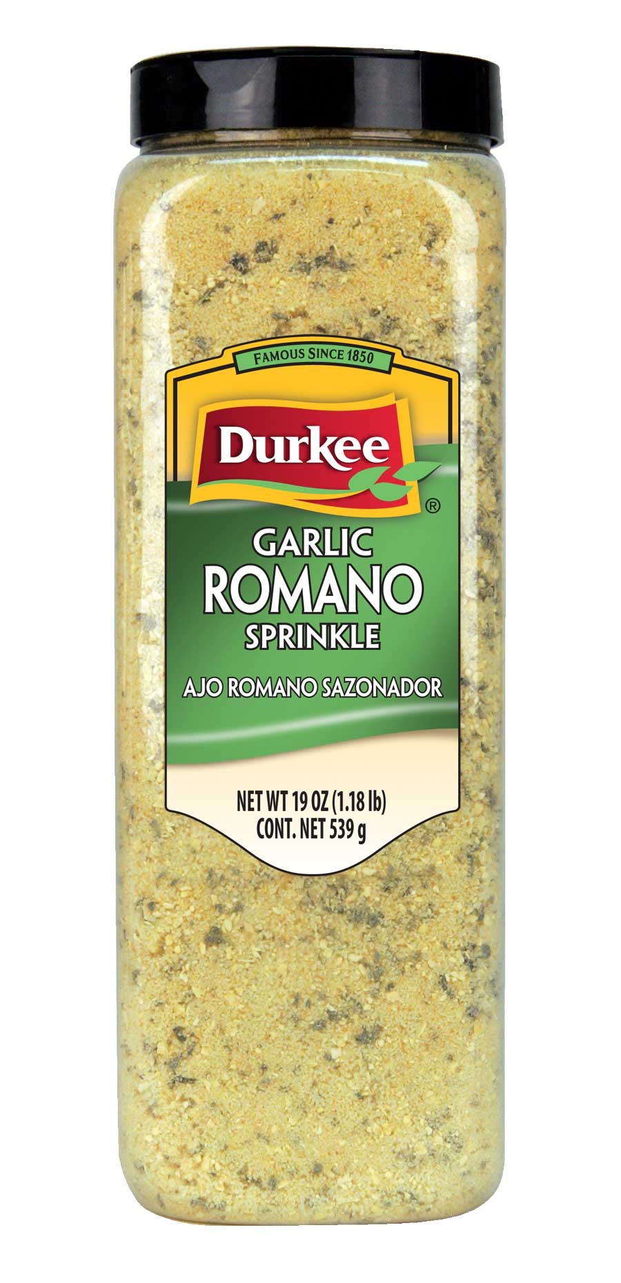 Durkee Garlic Romano Sprinkle - 19 oz. container, 6 per case