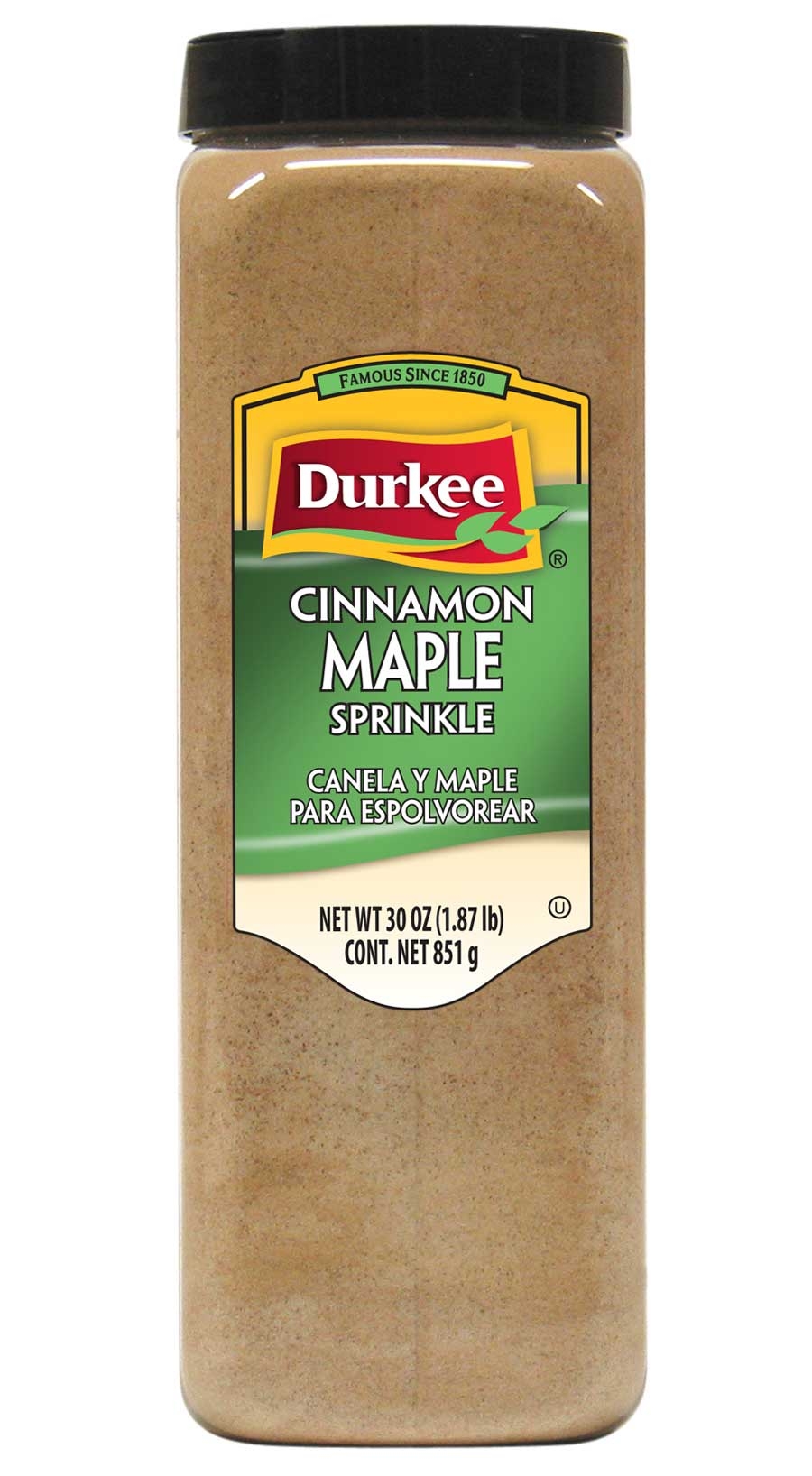 Durkee Cinnamon Maple Sprinkle - 30 oz. container, 6 per case