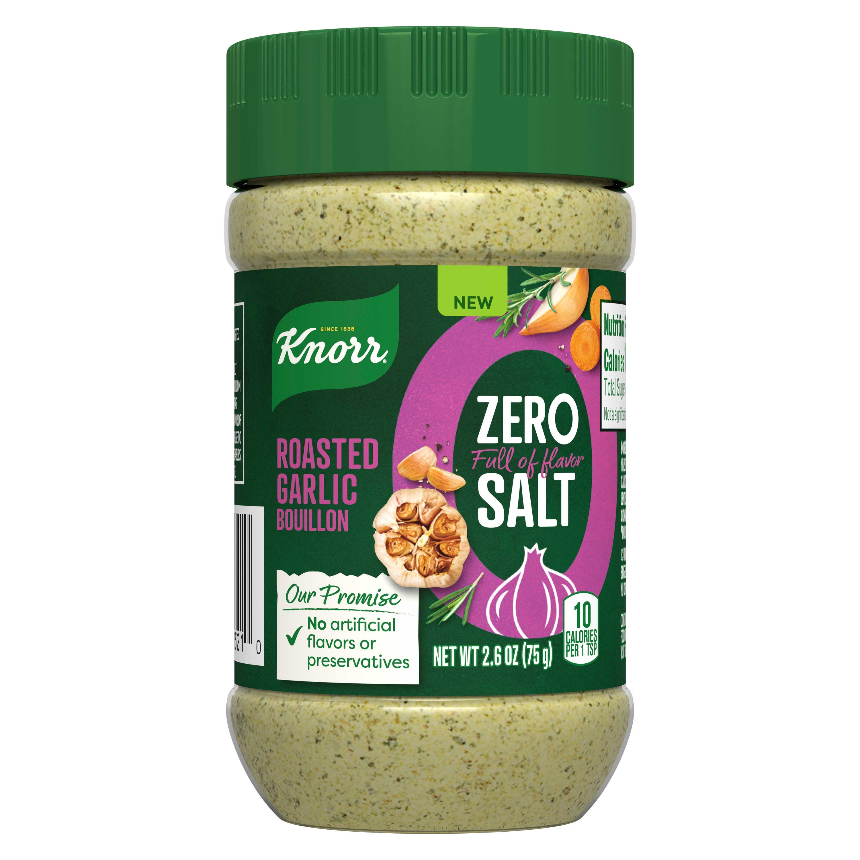 Knorr Zero Salt Roasted Garlic Bouillon Powder, 2.6 Ounce -- 6 per case