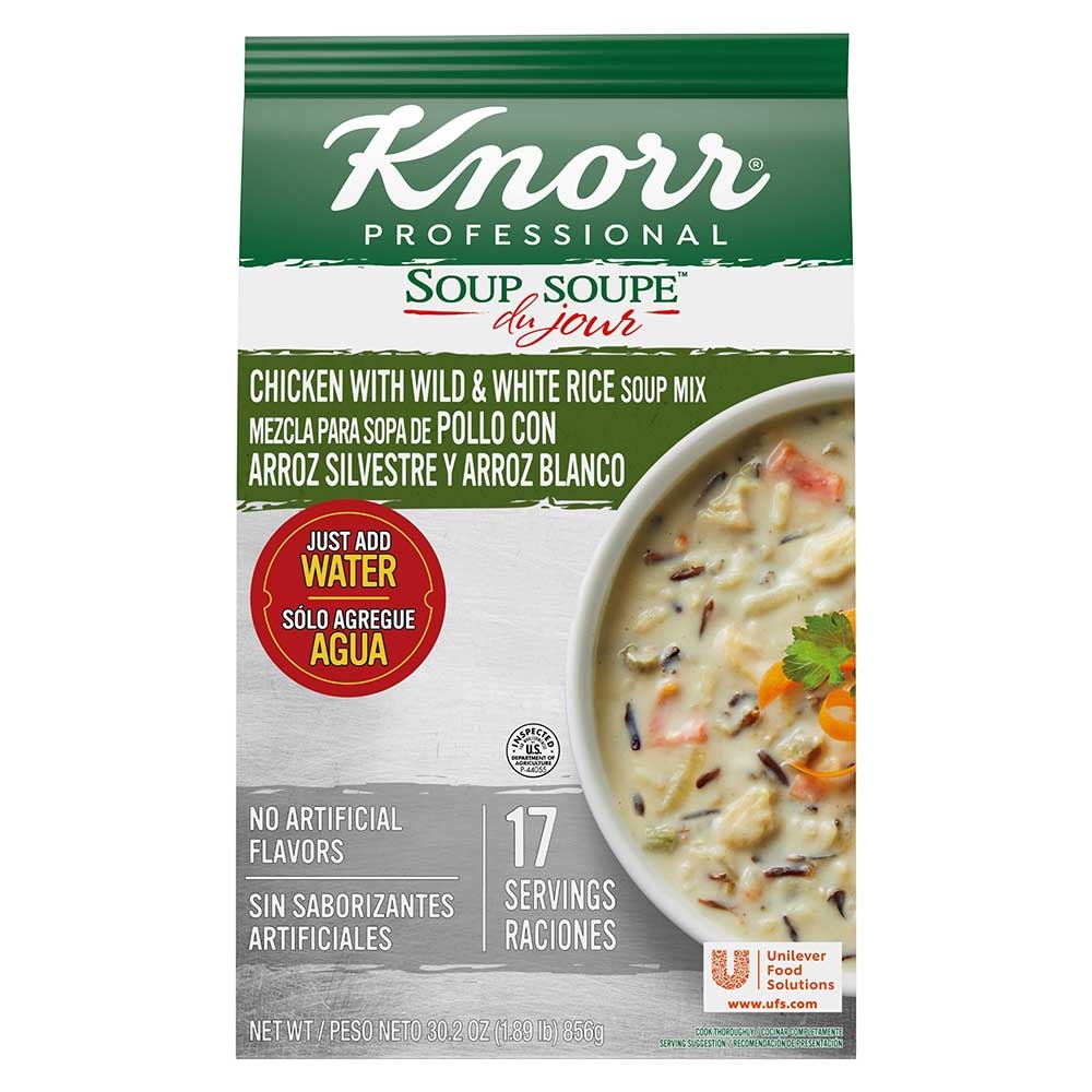 Knorr Professional Soup du Jour Chicken with Wild and White Rice Soup Mix, 30.2 ounce -- 4 per case
