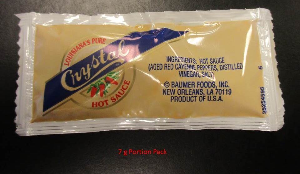 Crystal Hot Sauce Portion Pack , 7 Gram -- 200 Case