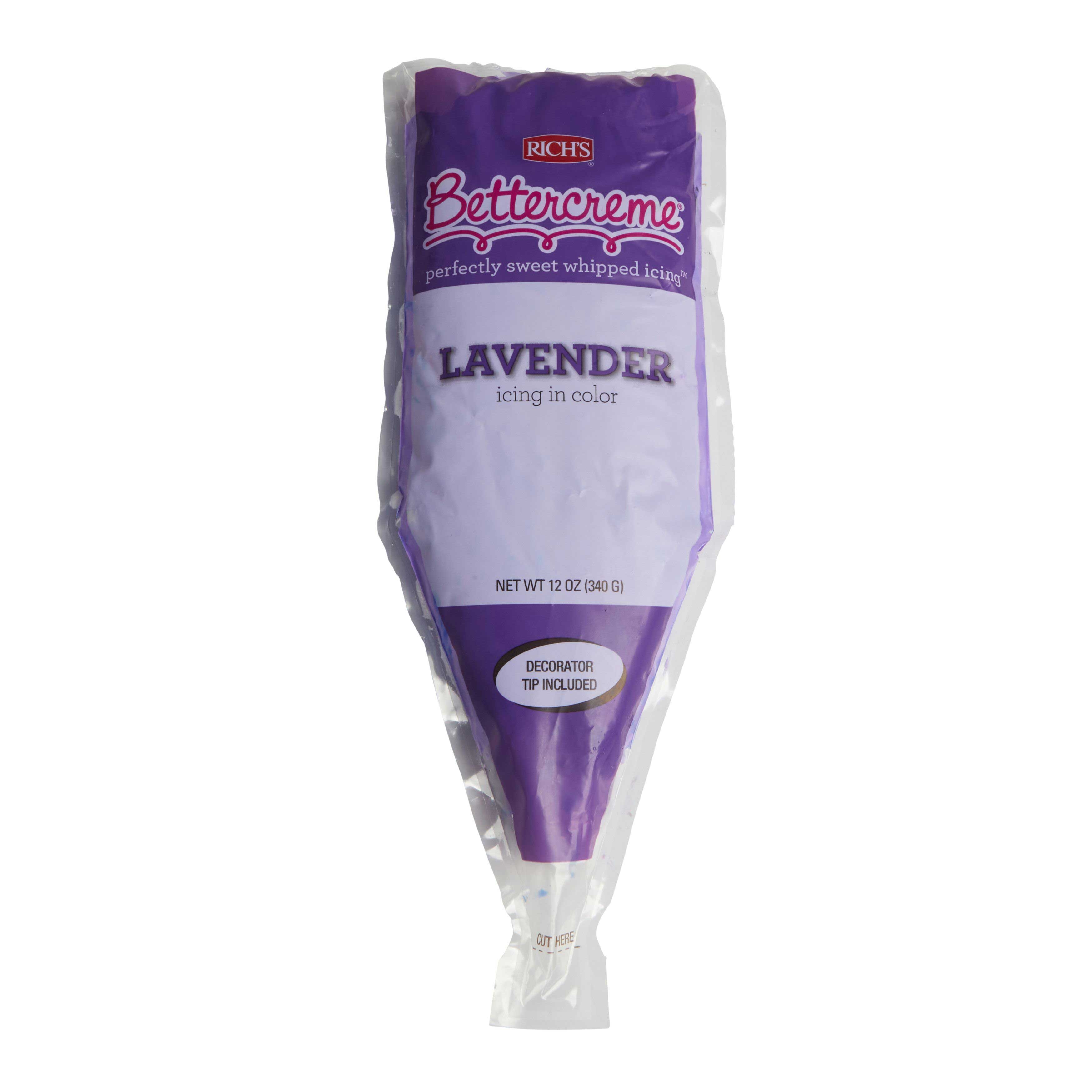 Rich Bettercreme Pre Whipped Lavender Icing, 12 Ounce -- 15 per case.