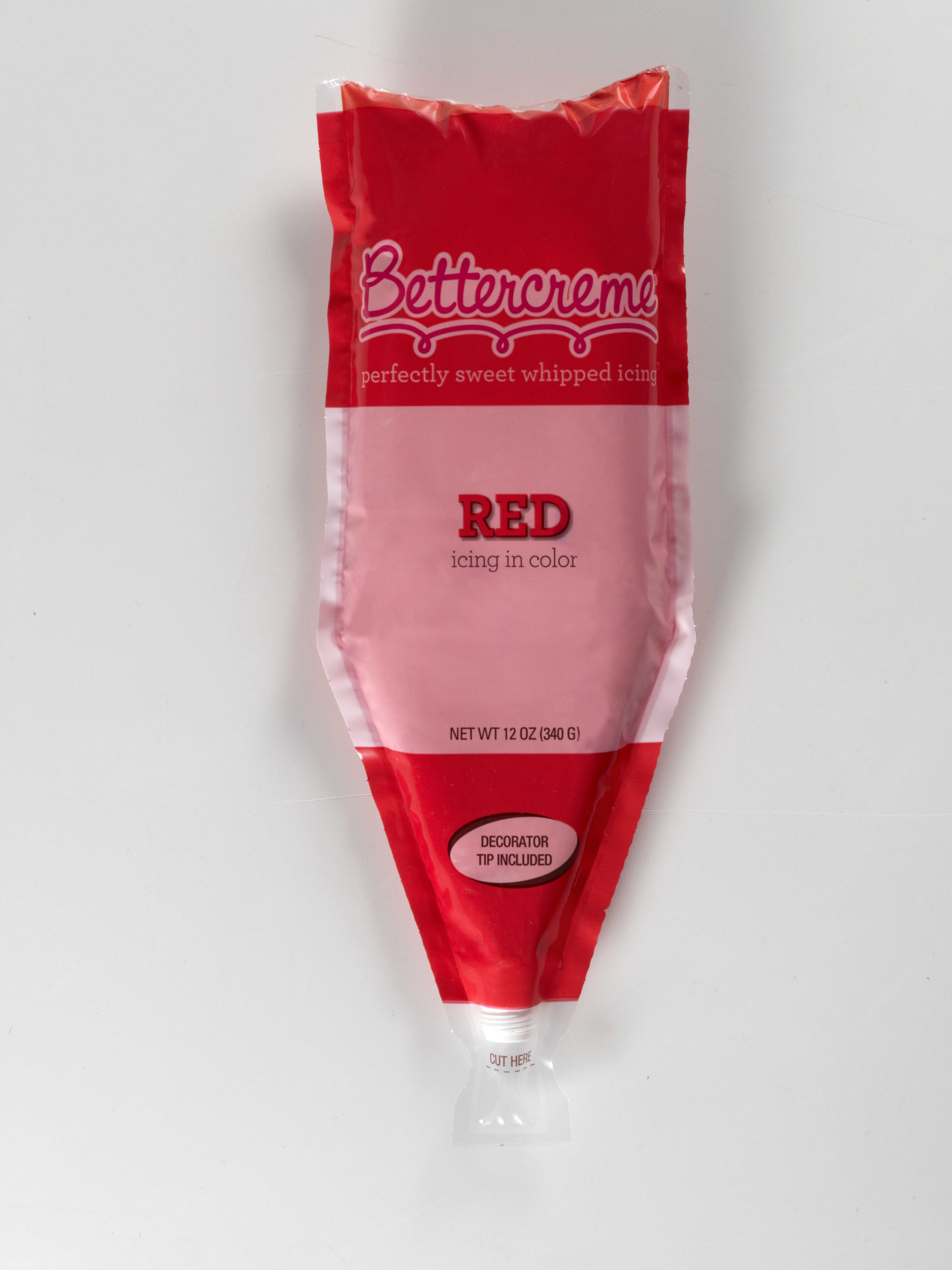 Rich Bettercreme Pre Whipped Red Icing, 12 Ounce -- 15 per case.