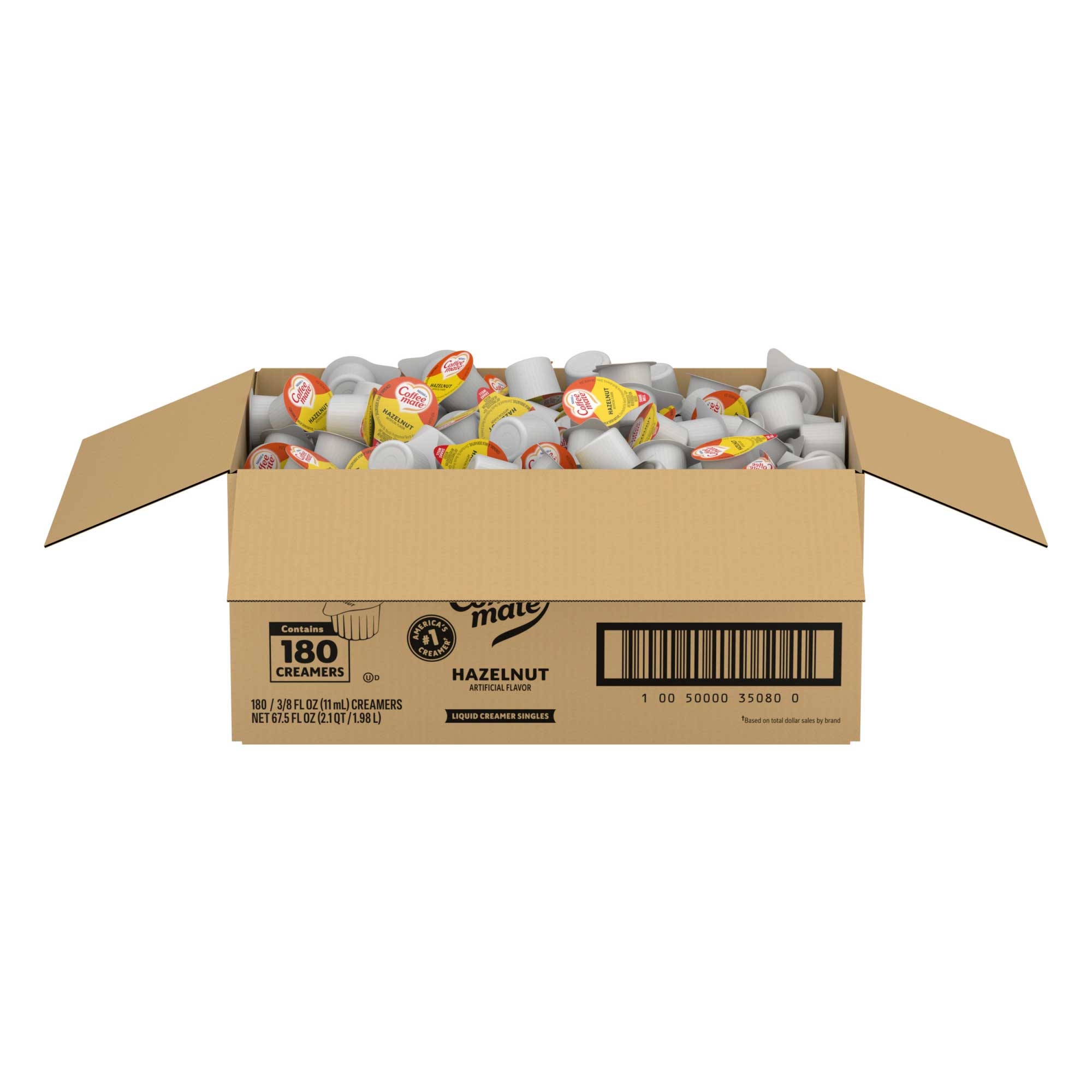 Coffee-Mate Hazelnut Creamer Liquid Creamer - 0.375 oz. cup, 180 cups per case
