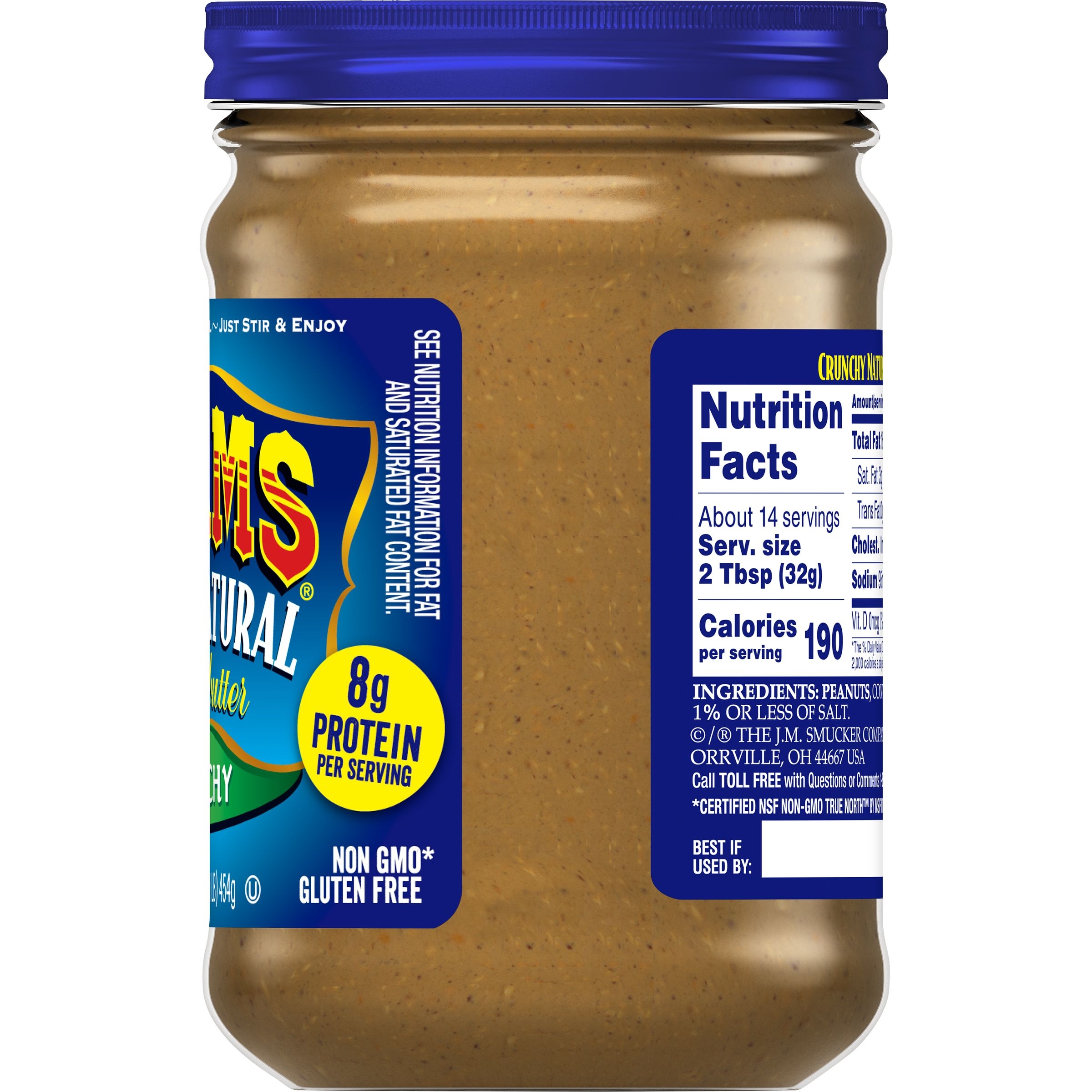 Adams Natural Crunchy Peanut Butter, 16 Ounce -- 12 per case.