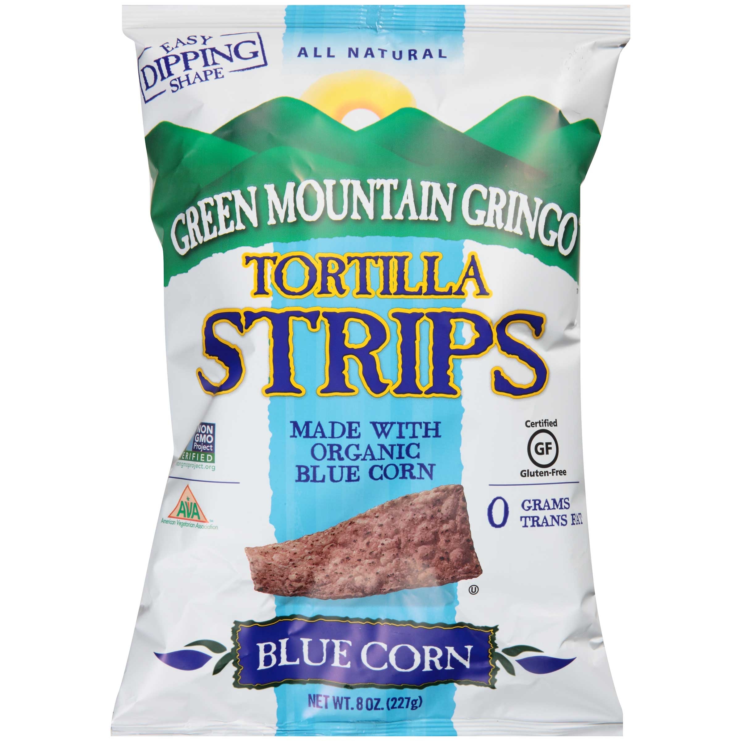 Green Mountain Gringo Organic Blue Tortilla Strips, 8 Ounce -- 12 per case.