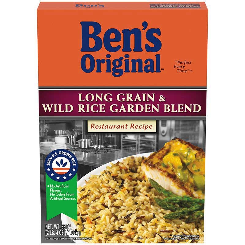 Bens Original Long Grain and Wild Rice Garden Blend, 36 Ounce -- 6 per case