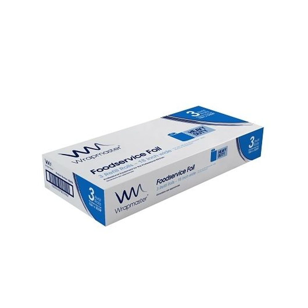Wrapmaster 18 inch x 500 Feet Heavy Duty Aluminum Foil Roll, 3 count