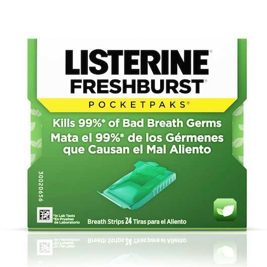 Listerine Pocketpaks Fresh Burst Breath Strips - 24 count per pack -- 144 packs per case