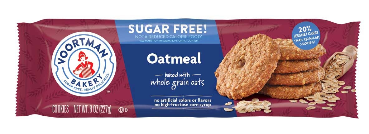 Voortman Bakery Sugar Free Oatmeal Cookies, 8 Ounce -- 12 per case