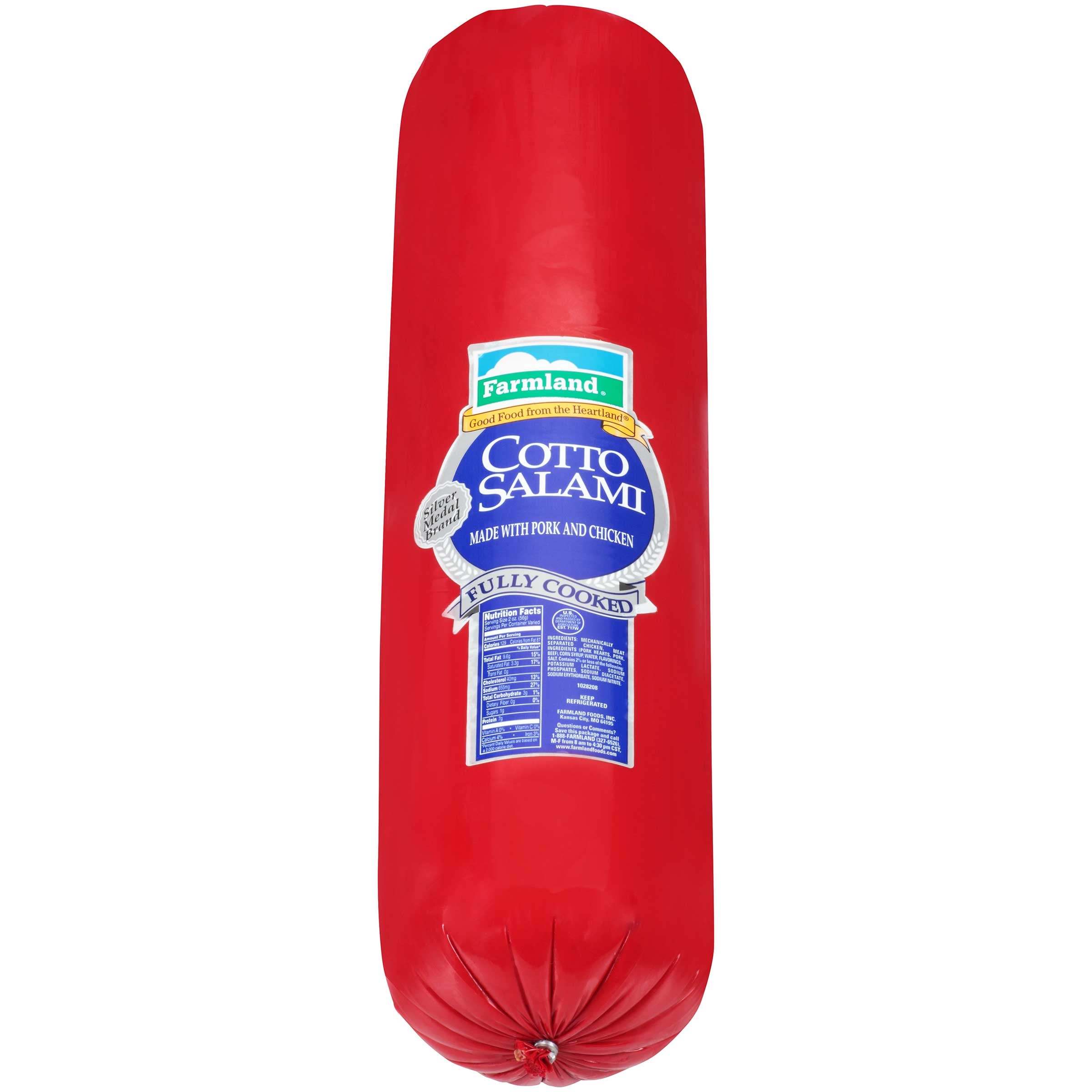 Farmland Silver Medal Smoked Cotto Salami, 10 Pound.