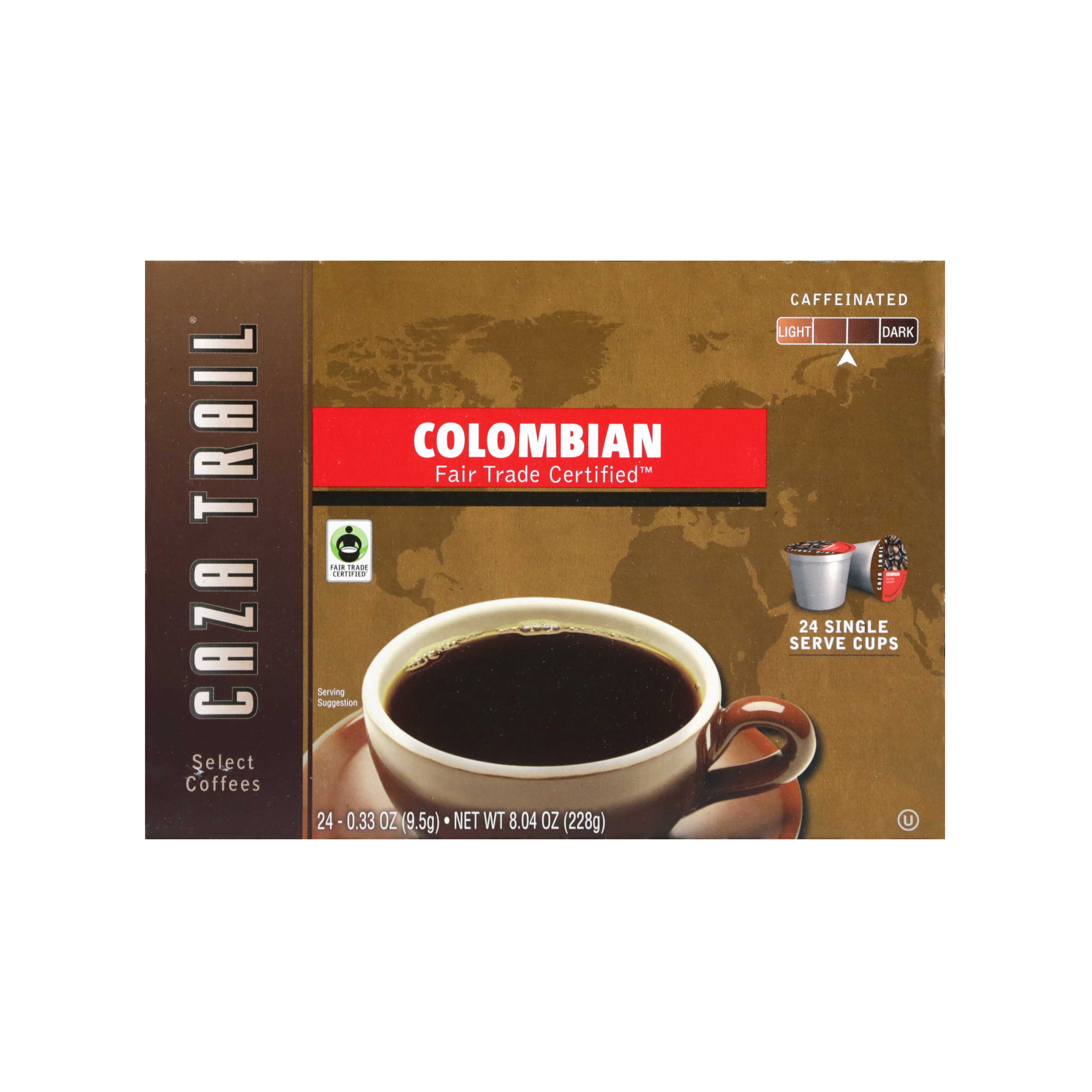 Caza Trail Colombian Roast Coffee, 8.04 Ounce - 24 per pack -- 4 packs per case.