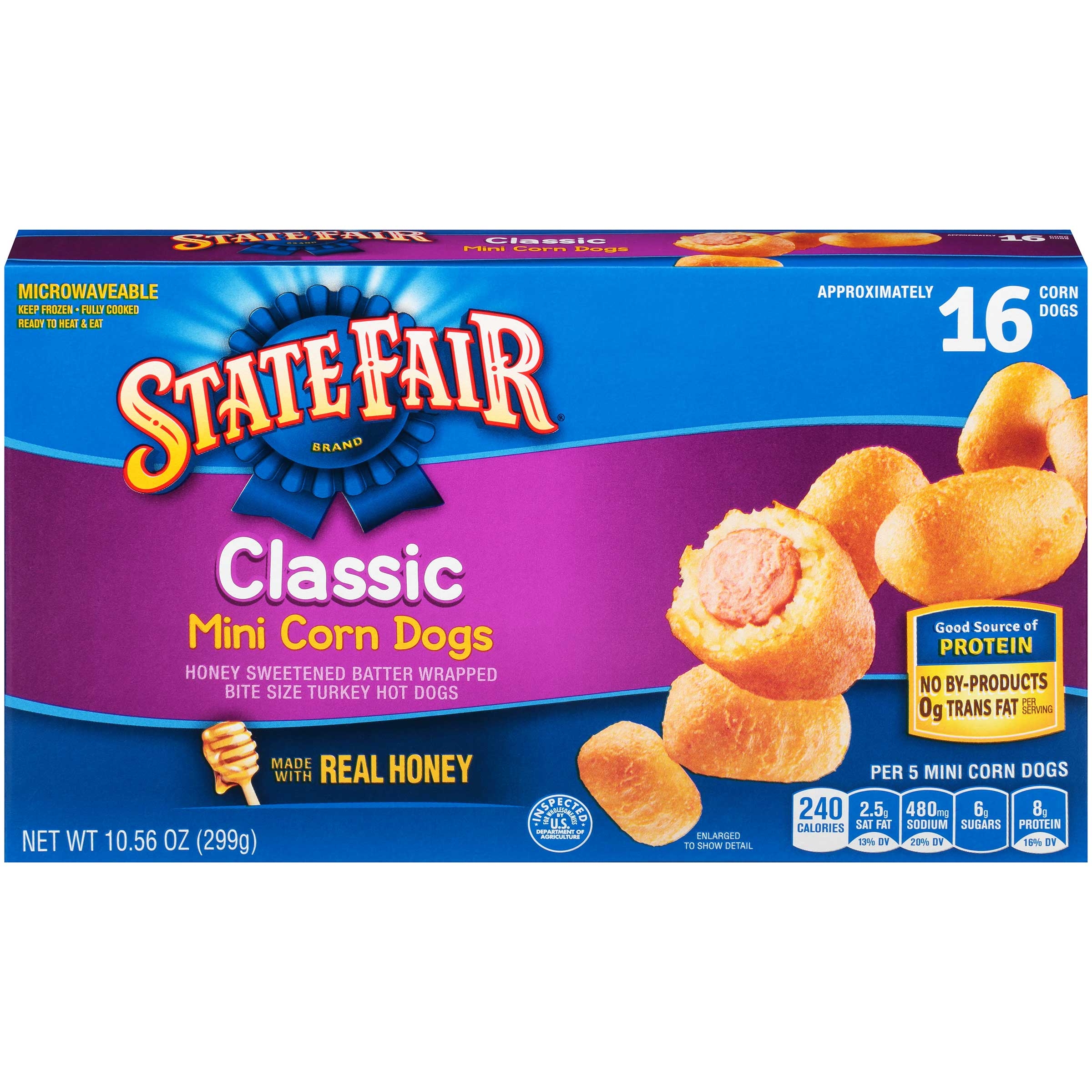 State Fair Classic Mini Corn Dog, 16 count per pack -- 12 per case.