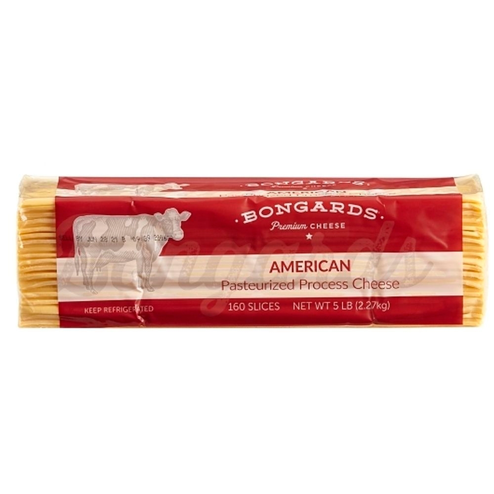 Bongards Yellow Pasteurized Processed American Cheese Slice, 5 Pound -- 4 per case