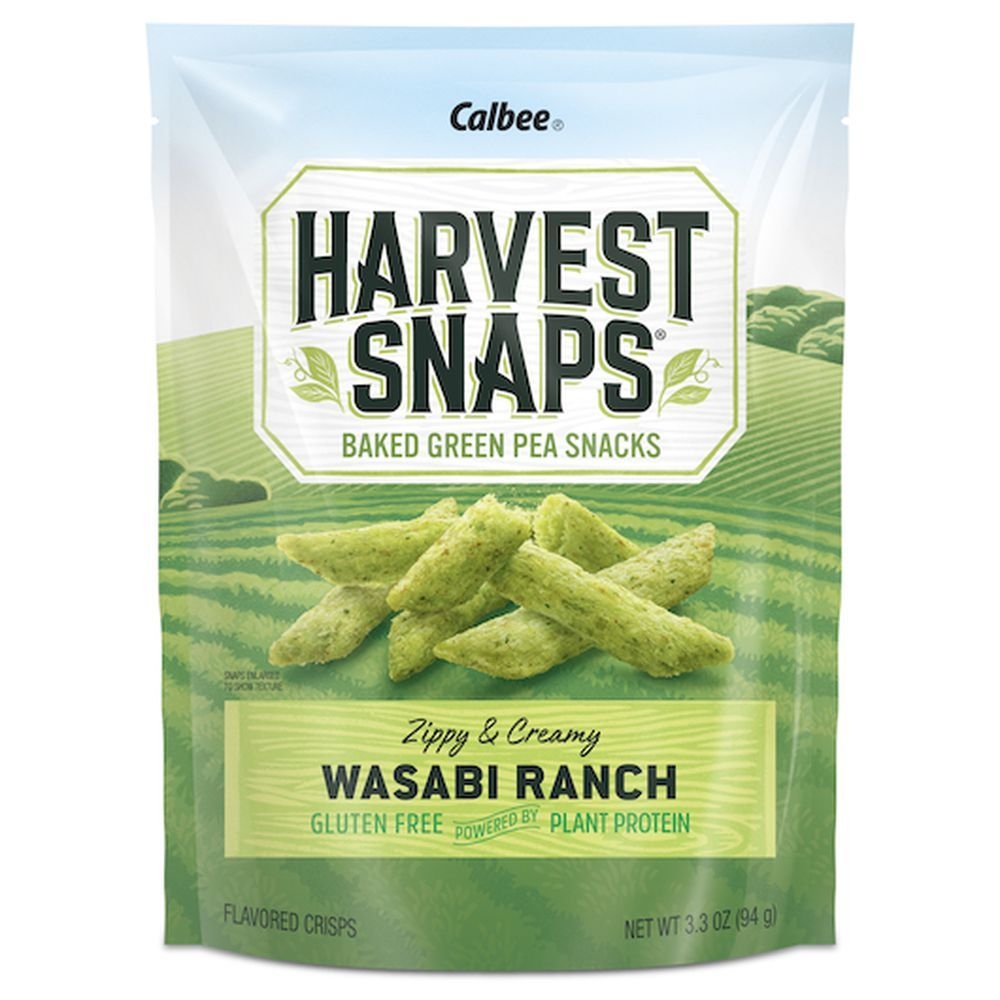 Harvest Snaps Wasabi Ranch Green Pea Snack Crisps, 3.3 Ounce -- 12 per case