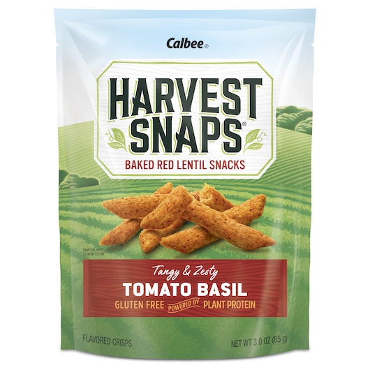 Harvest Snaps Tomato Basil Red Lentil Snacks, 3 Ounce -- 12 per case