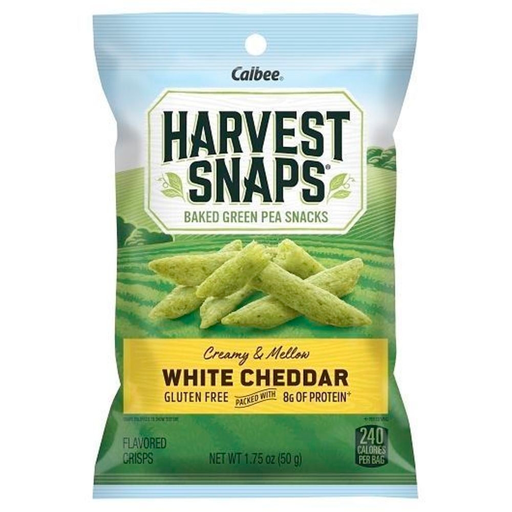 Harvest Snaps White Cheddar Green Pea Snack Crisps - Caddy, 1.75 Ounce -- 8 per case