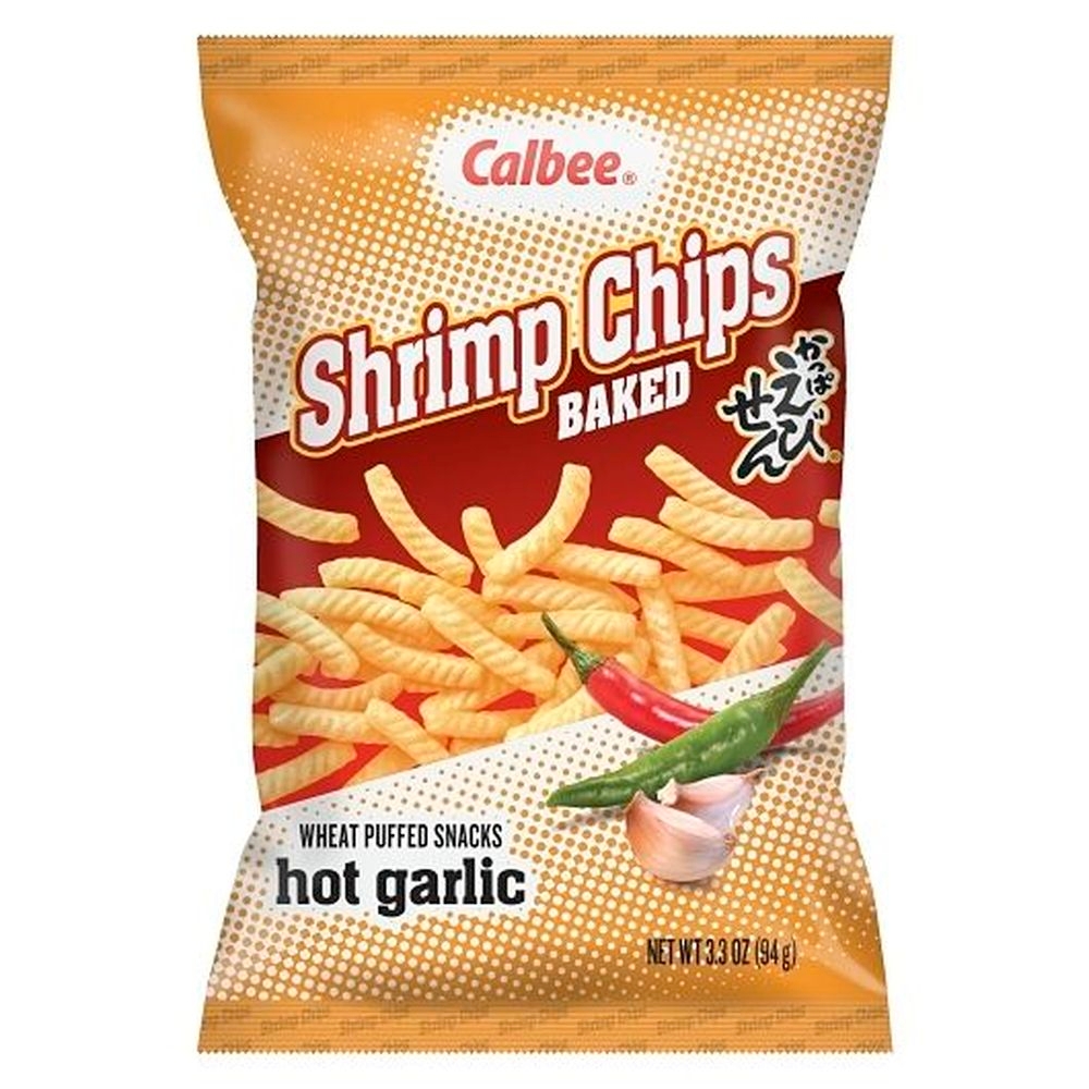 Calbee Hot Garlic Shrimp Chips, 3.3 Ounce - 6 per case